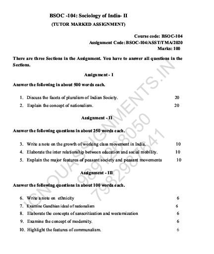 bsoc 104 solved assignment 2021 pdf