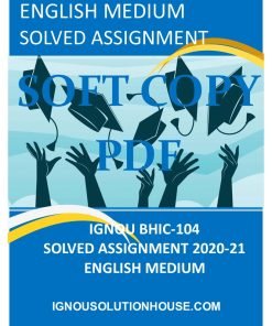 IGNOU BHIC-104 SOLVED ASSIGNMENT 2020-21 ENGLISH MEDIUM