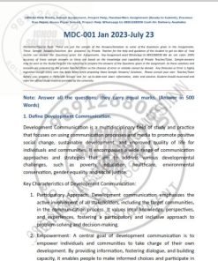 IGNOU MDC-001 SOLVED ASSIGNMENT 2023 ENGLISH MEDIUM (MADJ)
