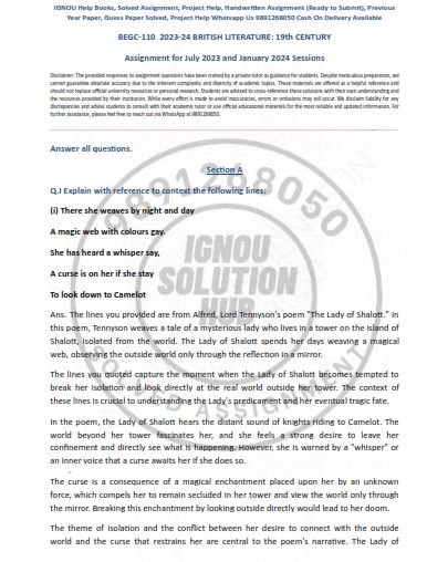 IGNOU BEGC-110 SOLVED ASSIGNMENT 2023-24 ENGLISH MEDIUM (BAEGH)