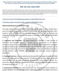 IGNOU BFE-101 SOLVED ASSIGNMENT JULY 2023 ENGLISH MEDIUM (CAFE)