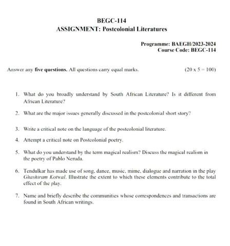 IGNOU BEGC-114 Solved Assignment 2023-24