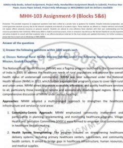 IGNOU MHH-103 AS-9 SOLVED ASSIGNMENT JAN 2023 ENGLISH MEDIUM (PGDHHM)