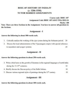 IGNOU BHIC-107 Solved Assignment 2023-24 English Medium