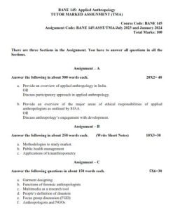IGNOU BANE-145 Solved Assignment 2023-24 English Medium 