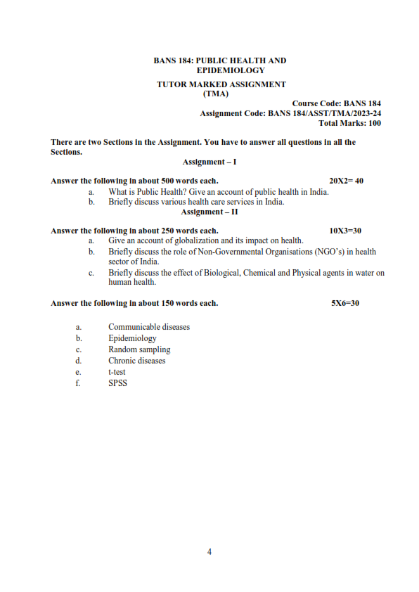 bans 183 assignment in hindi pdf