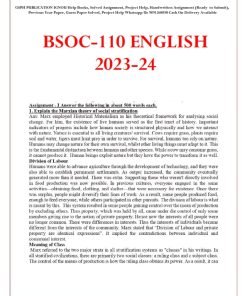 IGNOU BSOC-110 Solved Assignment 2023-24 English Medium