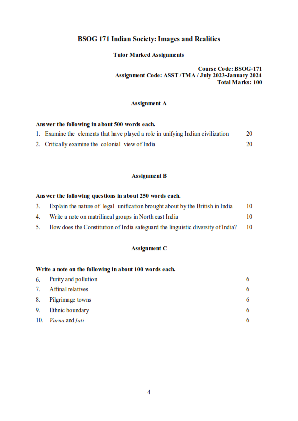bsog 171 solved assignment free download pdf