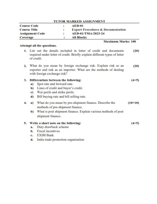 IGNOU AED-1 Solved Assignment 2023-24 English Medium