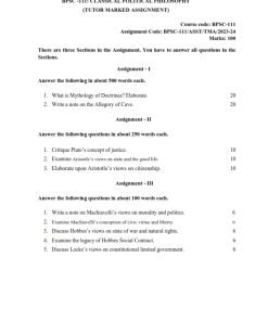 IGNOU BPSC-111 Solved Assignment 2023-24 English Medium