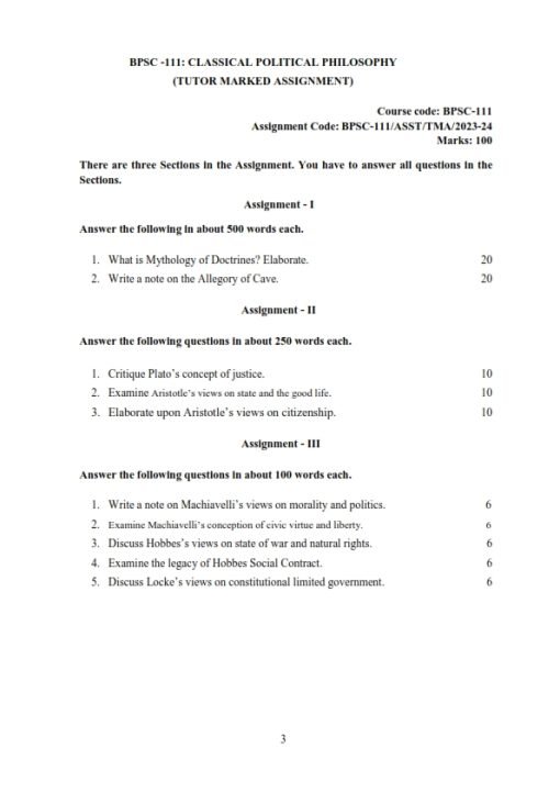 IGNOU BPSC-111 Solved Assignment 2023-24 English Medium