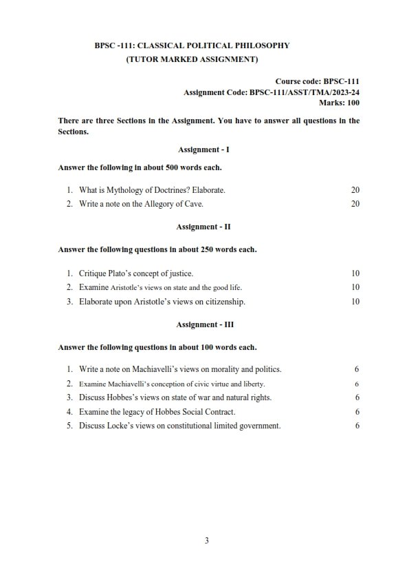 IGNOU BPSC-111 Solved Assignment 2023-24 English Medium - IGNOU Solved ...