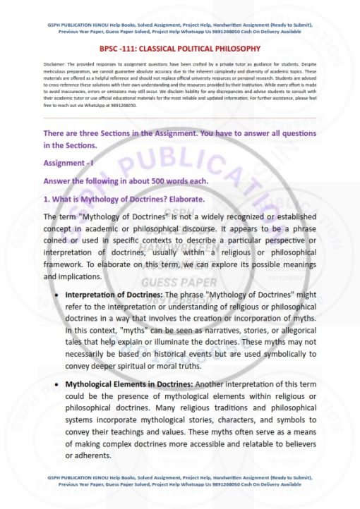 IGNOU BPSC-111 Solved Assignment 2023-24 English Medium
