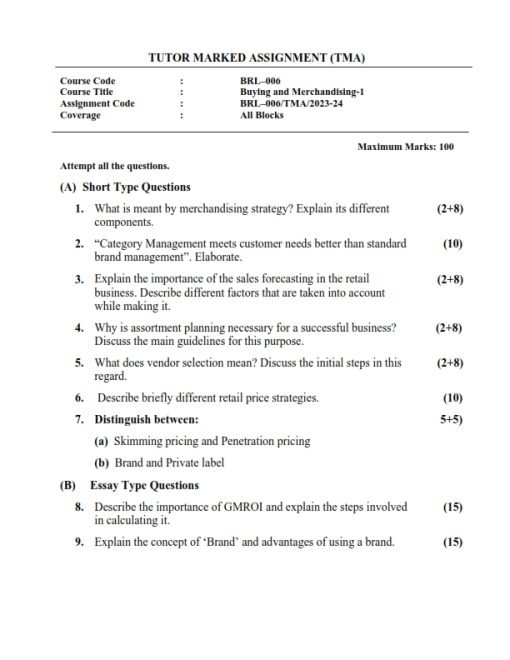 IGNOU BRL-006 Solved Assignment 2023-24 English Medium