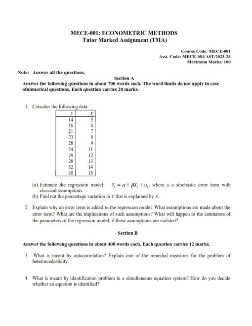 IGNOU MECE -001 Solved Assignment 2023-24 English Medium