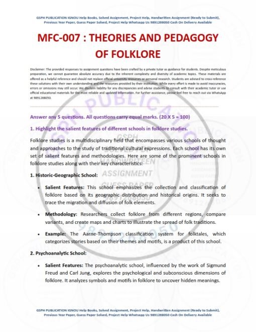 IGNOU MFC-007 Solved Assignment 2023-24 English Medium