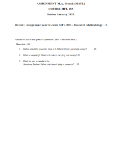 IGNOU MFL-05 Solved Assignment JAN-2023 English Medium