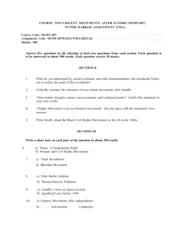 IGNOU MGPE-7 Solved Assignment English Medium 2023-24