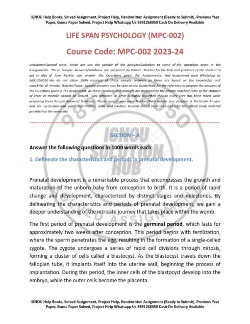 IGNOU MAPC 1st Solved Assignment 2023-24 English Medium (Combo Mpc-1-2-3-4-5-6)