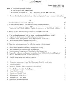IGNOU MSW-1 Solved Assignment 2023-24 English Medium