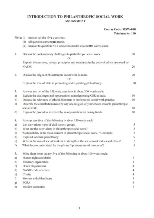 IGNOU MSW-10 Solved Assignment 2023-24 English Medium