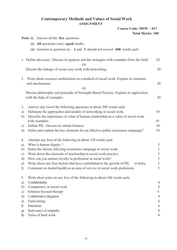 msw assignment 2023