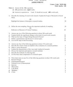 IGNOU MSW-6 Solved Assignment 2023-24 English Medium