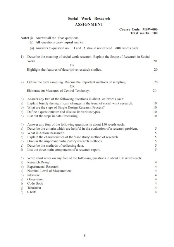 msw assignment result 2023