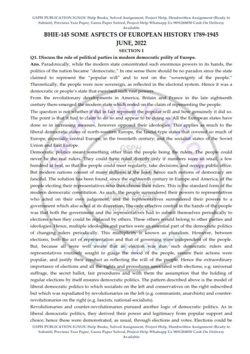 IGNOU BHIE-145 Previous Year Solved Question Paper (June 2022) English Medium
