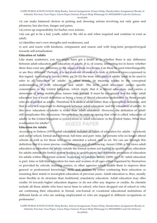 IGNOU MAE-001 Previous Year Solved Question Paper (Dec 2021) English Medium