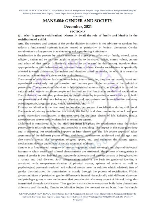 IGNOU MANE-004 Previous Year Solved Question Paper (Dec 2021) English Medium