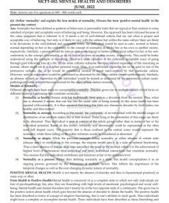 IGNOU MCFT-002 Previous Year Solved Question Paper (June 2022) English Medium