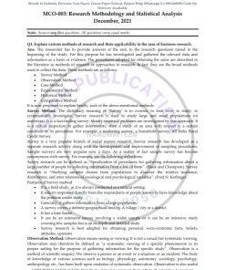 IGNOU MCO-3 Previous Year Solved Question Paper (Dec 2021) English Medium