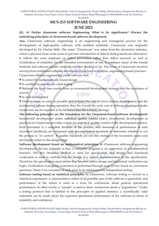 IGNOU MCS-213 Previous Year Solved Question Paper (June 2022) English Medium