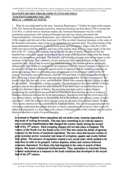 IGNOU MEG-11 Previous Year Solved Question Paper (June 2021) English Medium