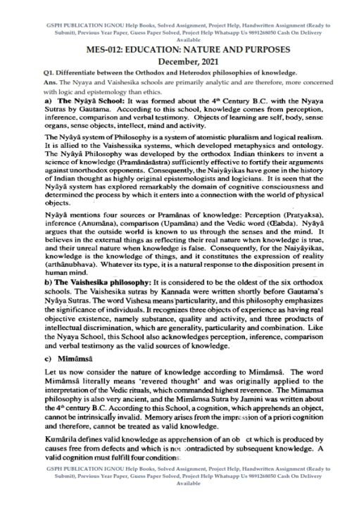 IGNOU MES-12 Previous Year Solved Question Paper (Dec 2021) English Medium
