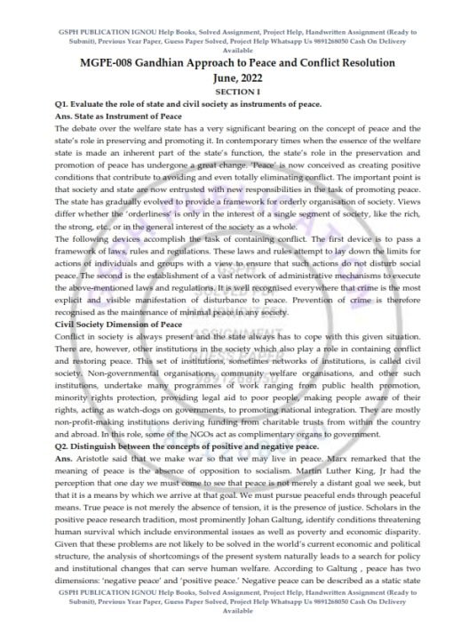 IGNOU MGPE-008 Previous Year Solved Question Paper (June 2022) English Medium