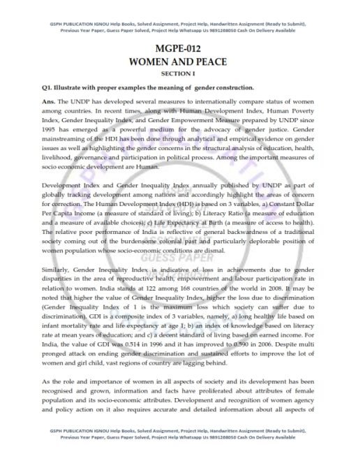 IGNOU MGPE-012 Previous Year Solved Question Paper (Dec 2021) English Medium
