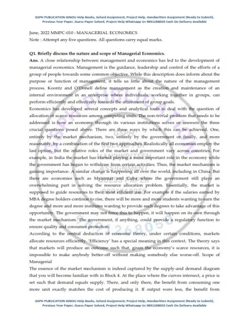 IGNOU MMPC-10 Previous Year Solved Question Paper (June 2022) English Medium