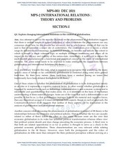 IGNOU MPS-2 Previous Year Solved Question Paper (Dec 2021) English Medium