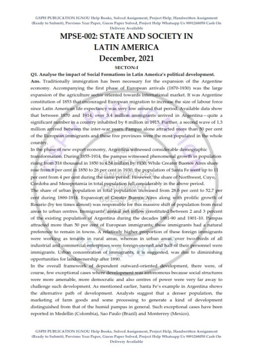 IGNOU MPSE-2 Previous Year Solved Question Paper (Dec 2021) English Medium