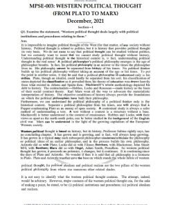 IGNOU MPSE-3 Previous Year Solved Question Paper (Dec 2021) English Medium