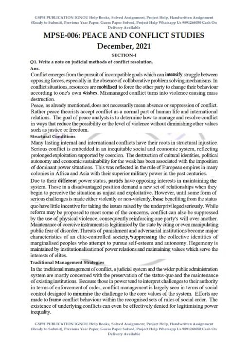 IGNOU MPSE-6 Previous Year Solved Question Paper (Dec 2021) English Medium