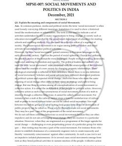 IGNOU MPSE-7 Previous Year Solved Question Paper (Dec 2021) English Medium
