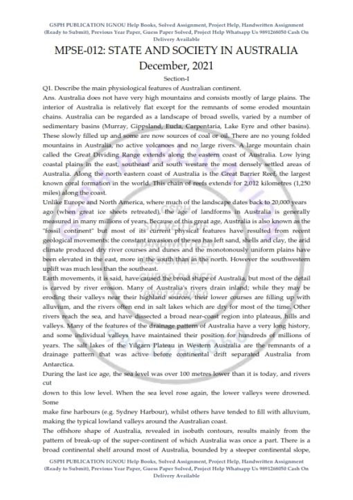 IGNOU MPSE-12 Previous Year Solved Question Paper (Dec 2021) English Medium