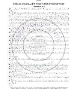 IGNOU MSW-001 Previous Year Solved Question Paper (Dec 2021) English Medium