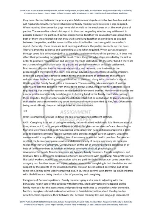 IGNOU MSW-016 Previous Year Solved Question Paper (Dec 2021) English Medium
