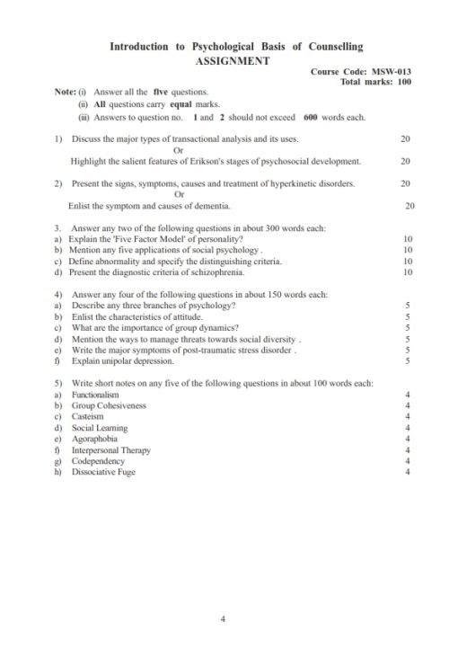 IGNOU MSW-13 Solved Assignment 2023-24 English Medium