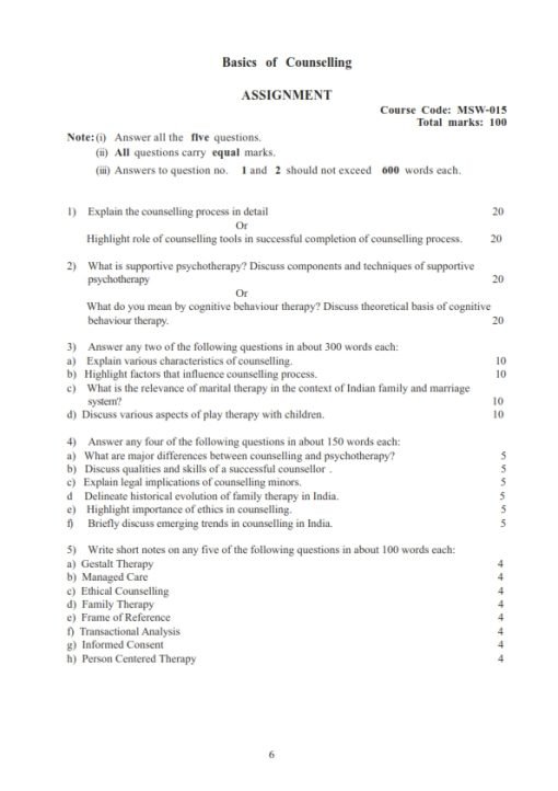 IGNOU MSW-15 Solved Assignment 2023-24 English Medium