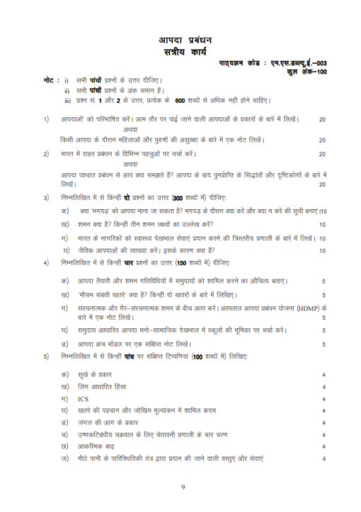 IGNOU MSWE-3 Solved Assignment 2023-24 Hindi Medium